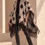Γυναικεία Καρό κάπα με Κρόσσια "Kylie"One Size – Celebrity Style