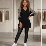 Marlene Knit – Πολυτελές Πουλόβερ Βισκόζης με Διαφάνεια & Κέντημα